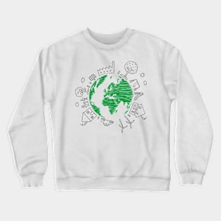 Sketchy earth day Crewneck Sweatshirt